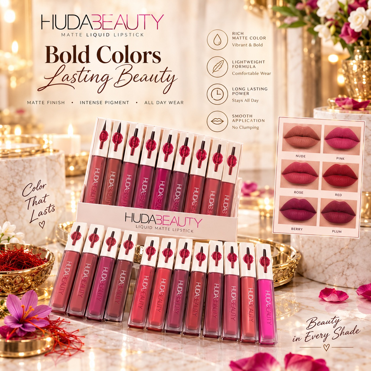 Matte Lip Gloss Set 12 Shades Long Lasting