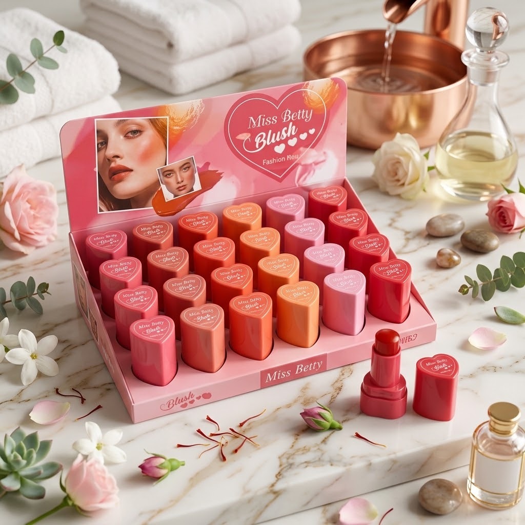 Heart Shaped Jelly Blush Set for Pakistani Brides & Office Ladies Clone