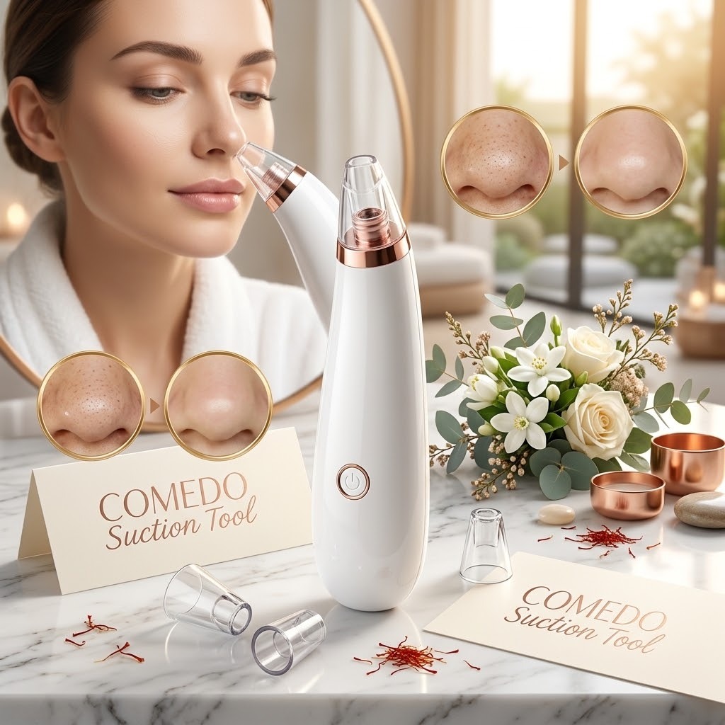 Derma Suction Tool for Clear Skin White Rose Gold