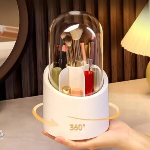 360 Degree Makeup Brush Organizer White ABS